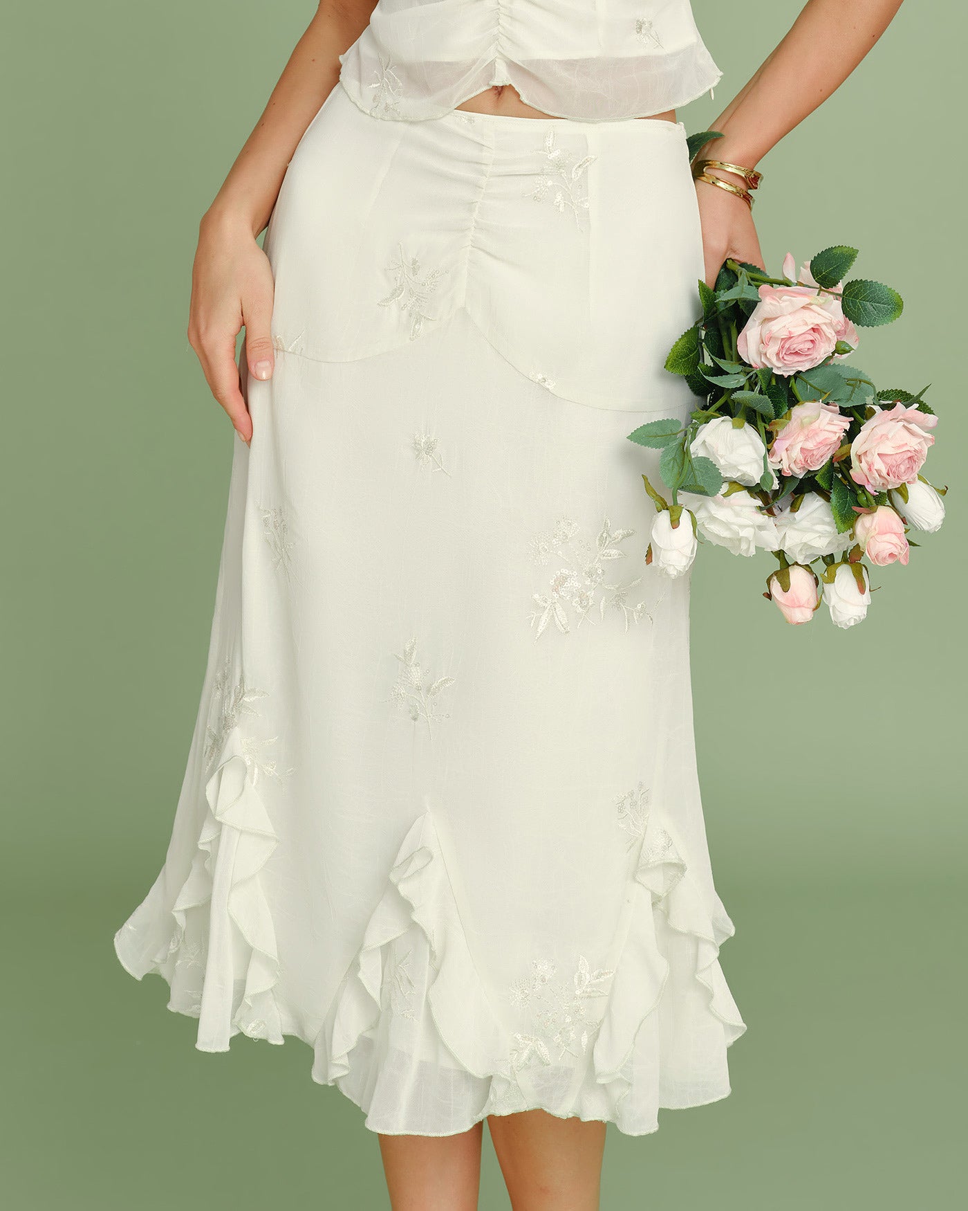 Daphne Ruffle Midi Skirt