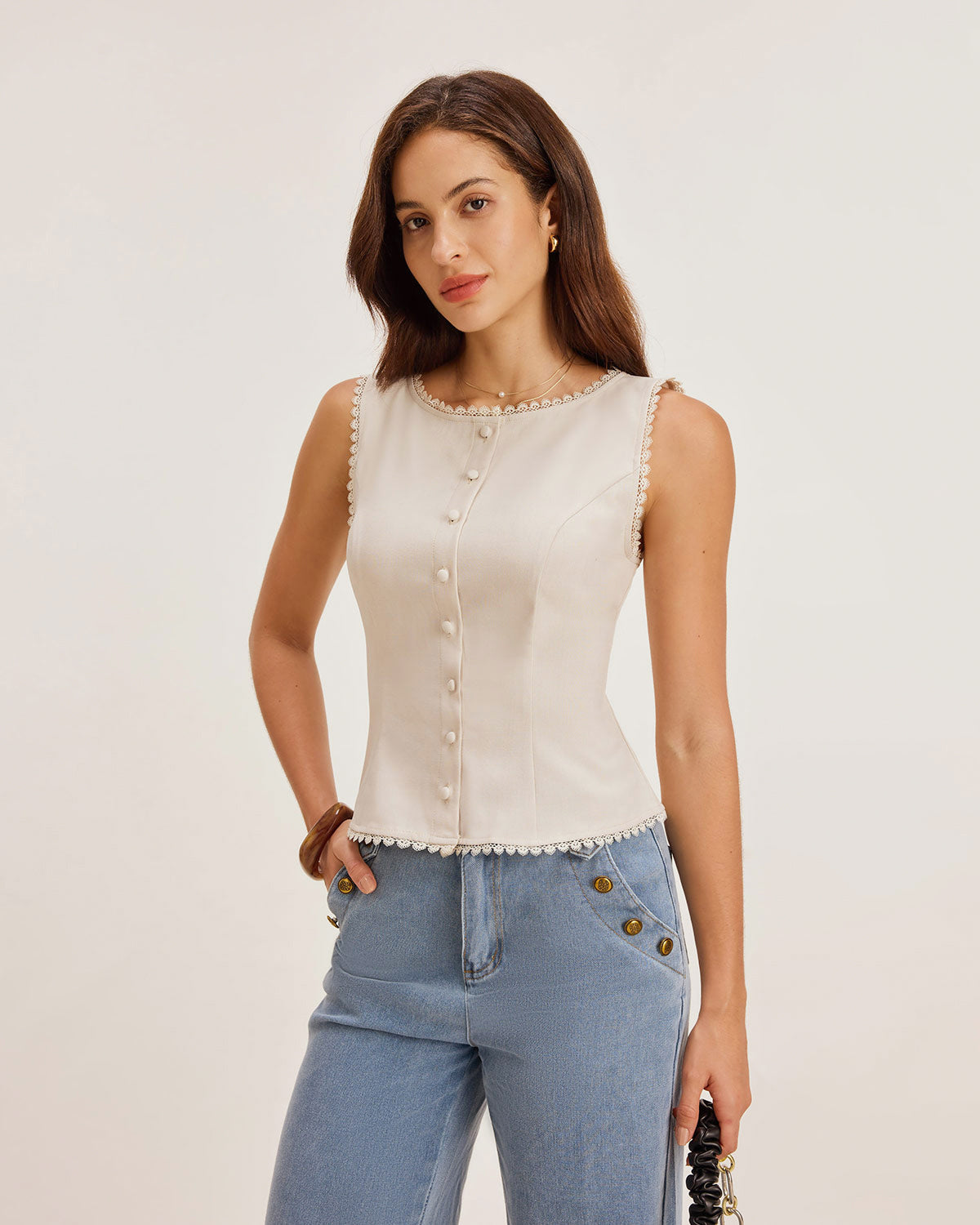 Hazel Neck Button Vest