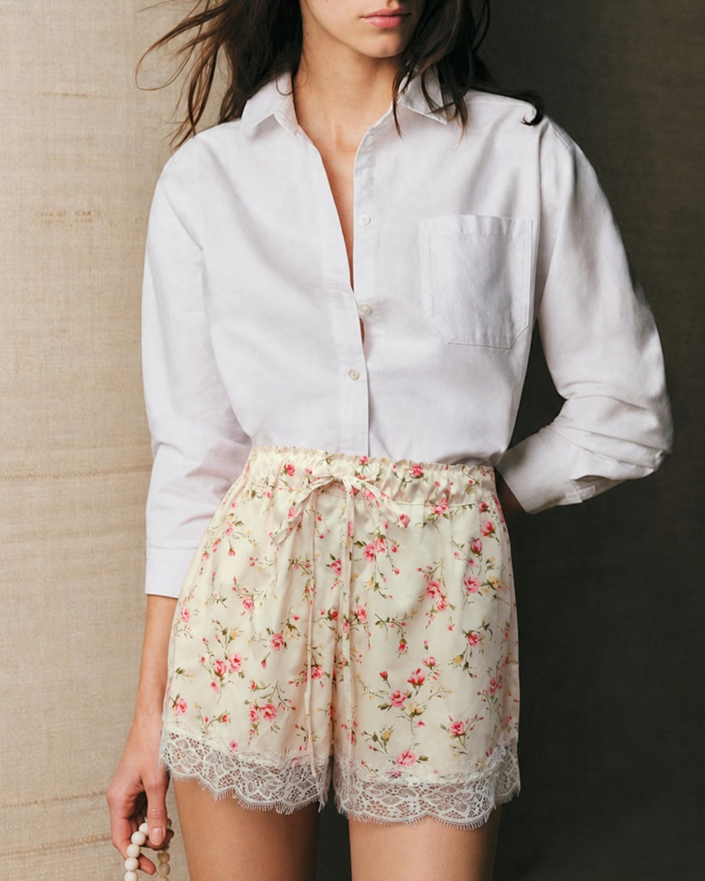 Violet Lace Floral Shorts — photo 4