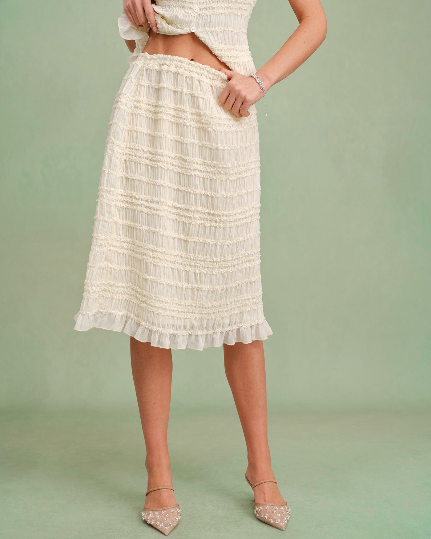 Iris Shirred Midi Skirt — photo 5