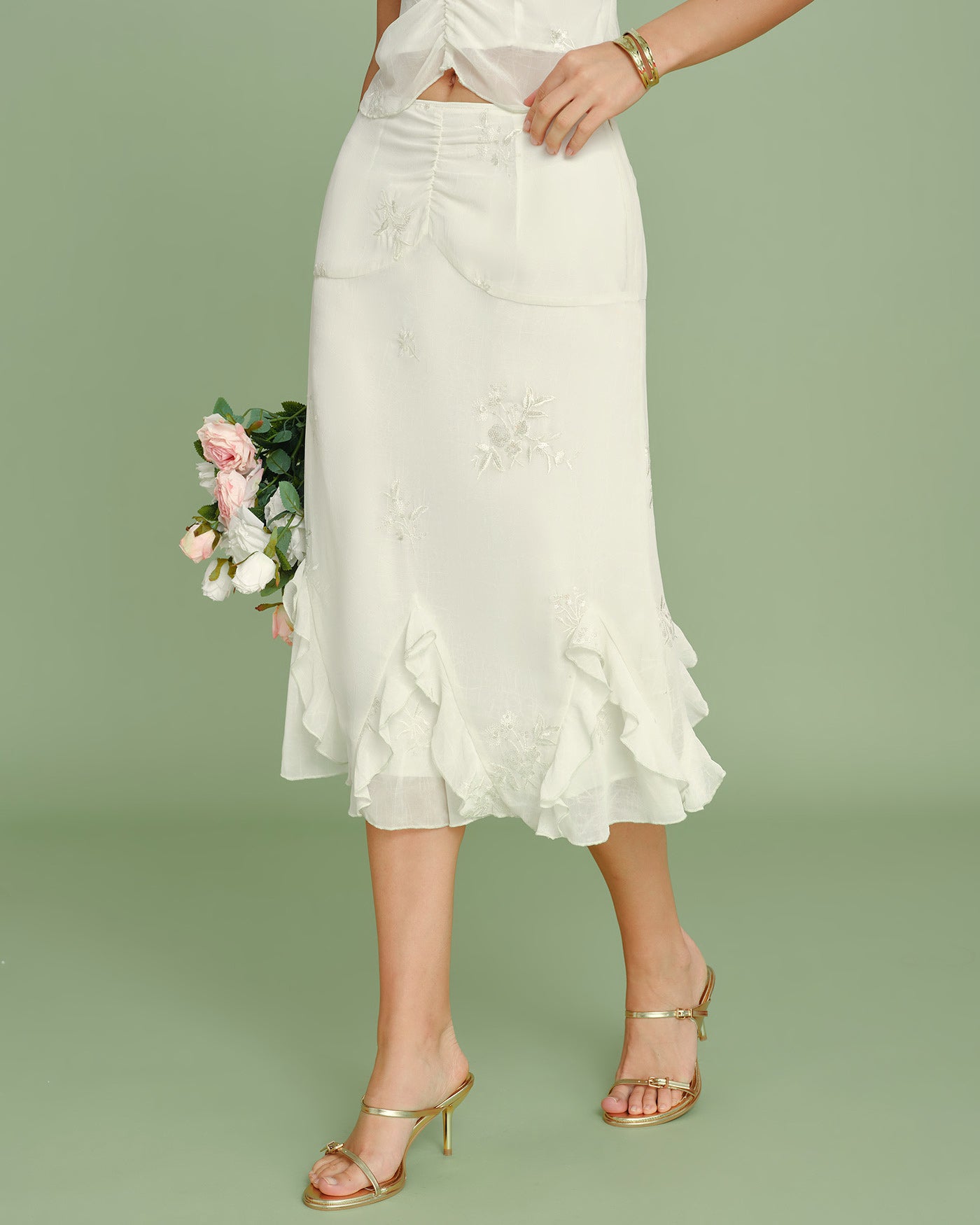 Daphne Ruffle Midi Skirt — photo 4