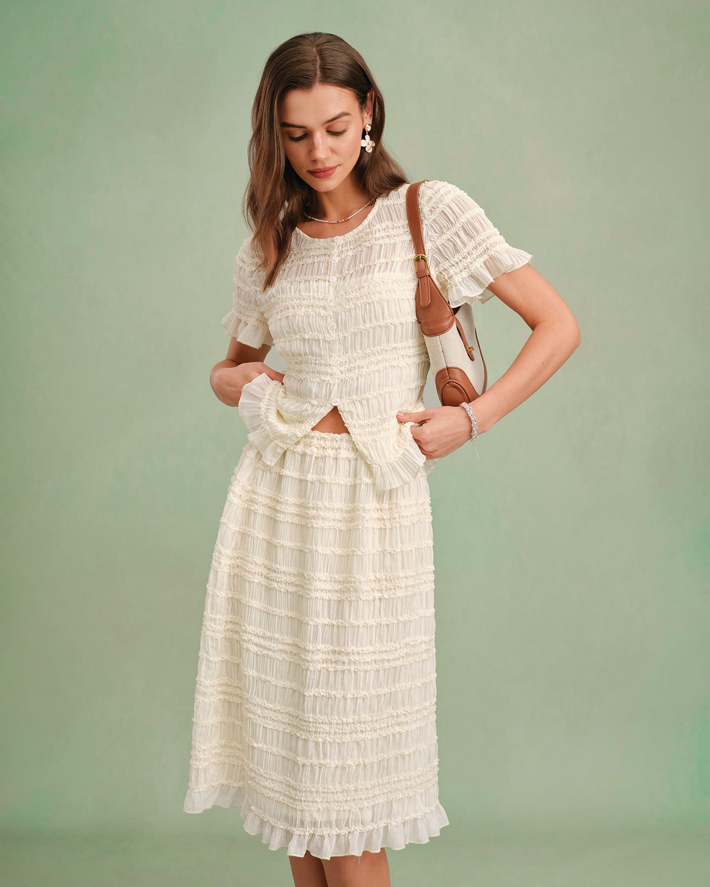 Iris Shirred Midi Skirt — photo 6