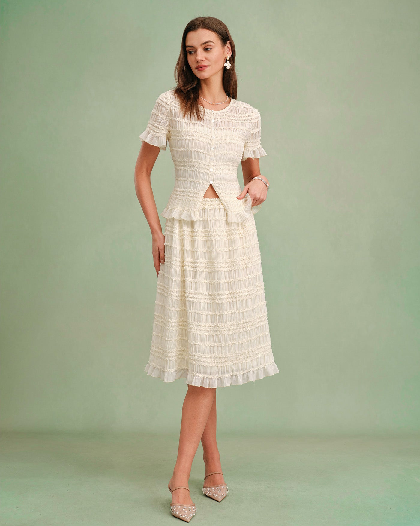 Iris Shirred Midi Skirt — photo 7