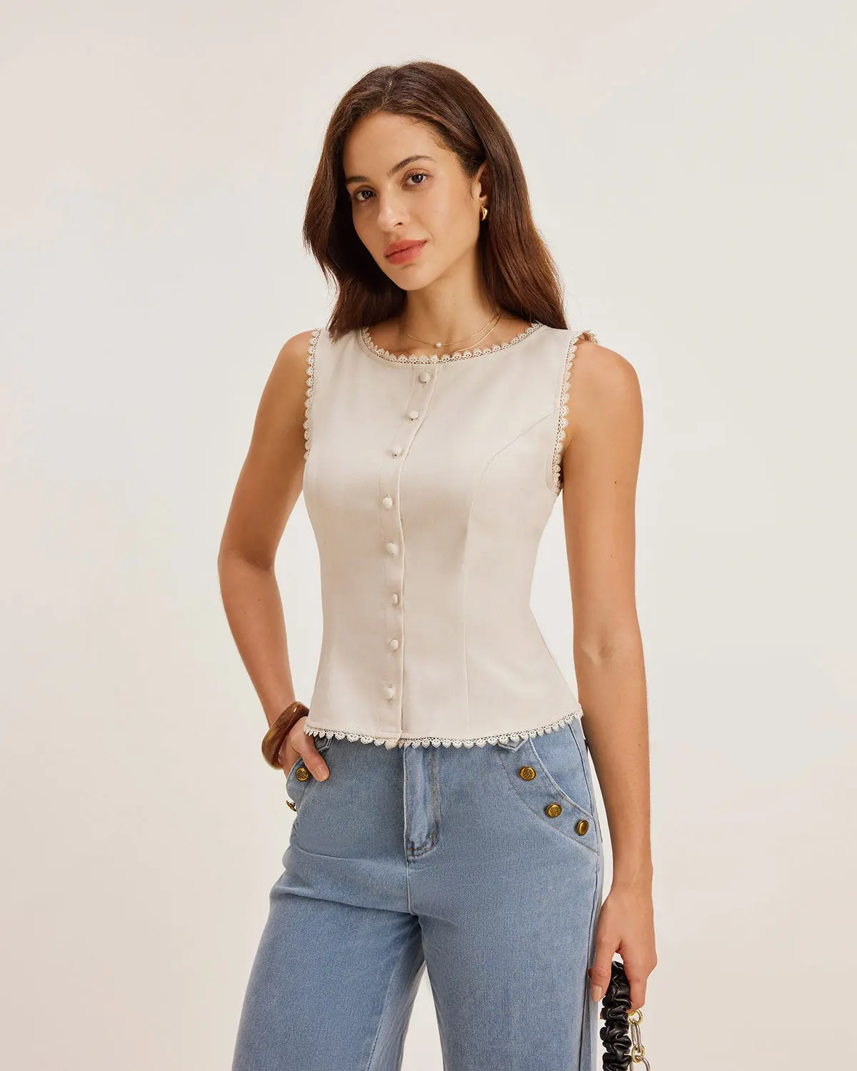Hazel Neck Button Vest