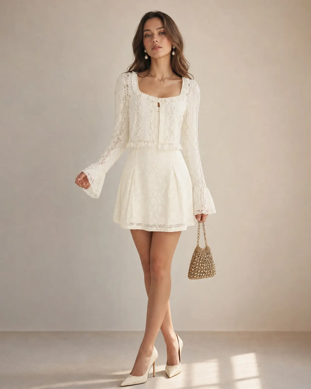Alice Bell Sleeve Blouse — Apricot